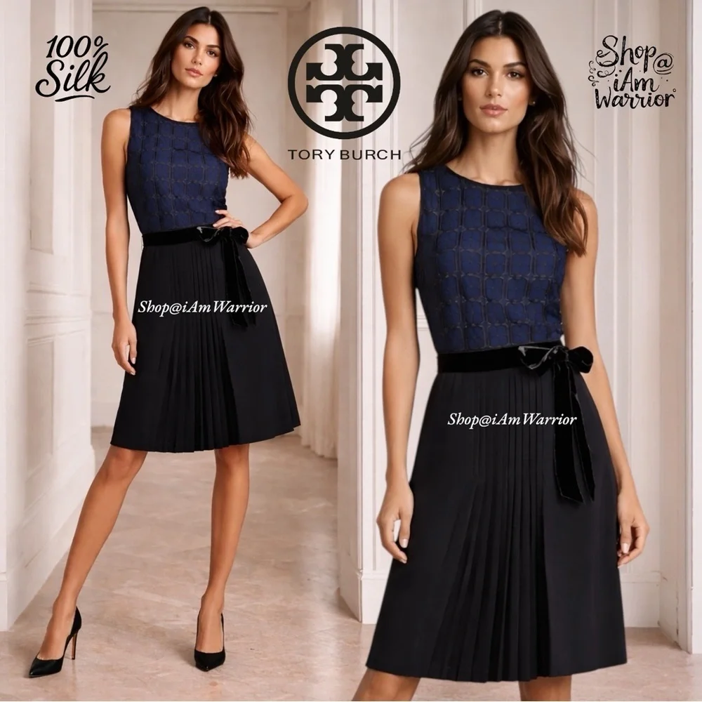 Tory Burch silk pleated skirt with velvet tie belt *shop@iamwarrior